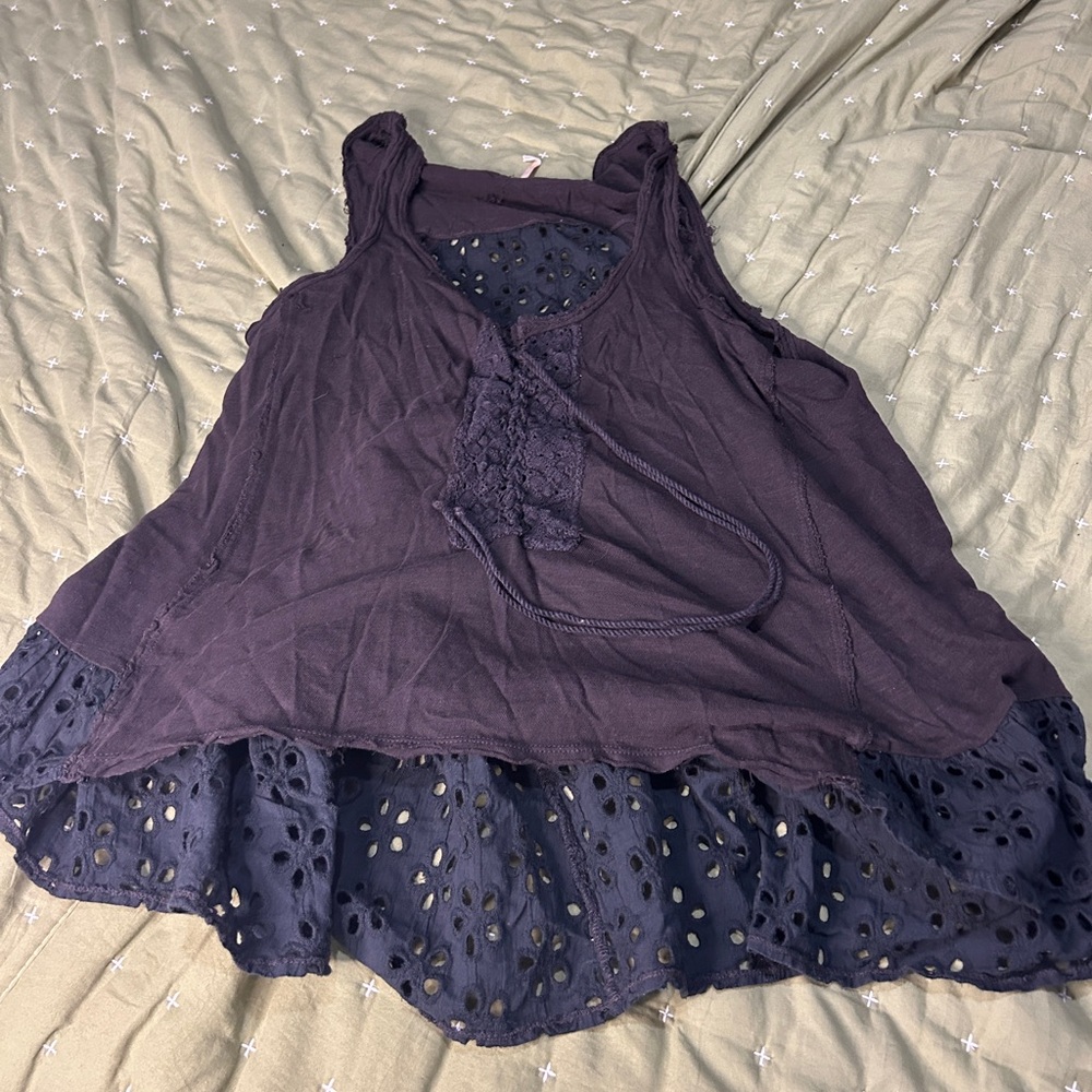 Vintage Free People Tank Top Crochet Small